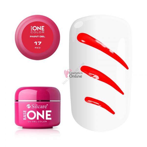 Gel UV Base One Silcare pentru pictura, carving, rosu